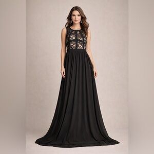 NWT R & M Collection black sleeveless formal gown size 8